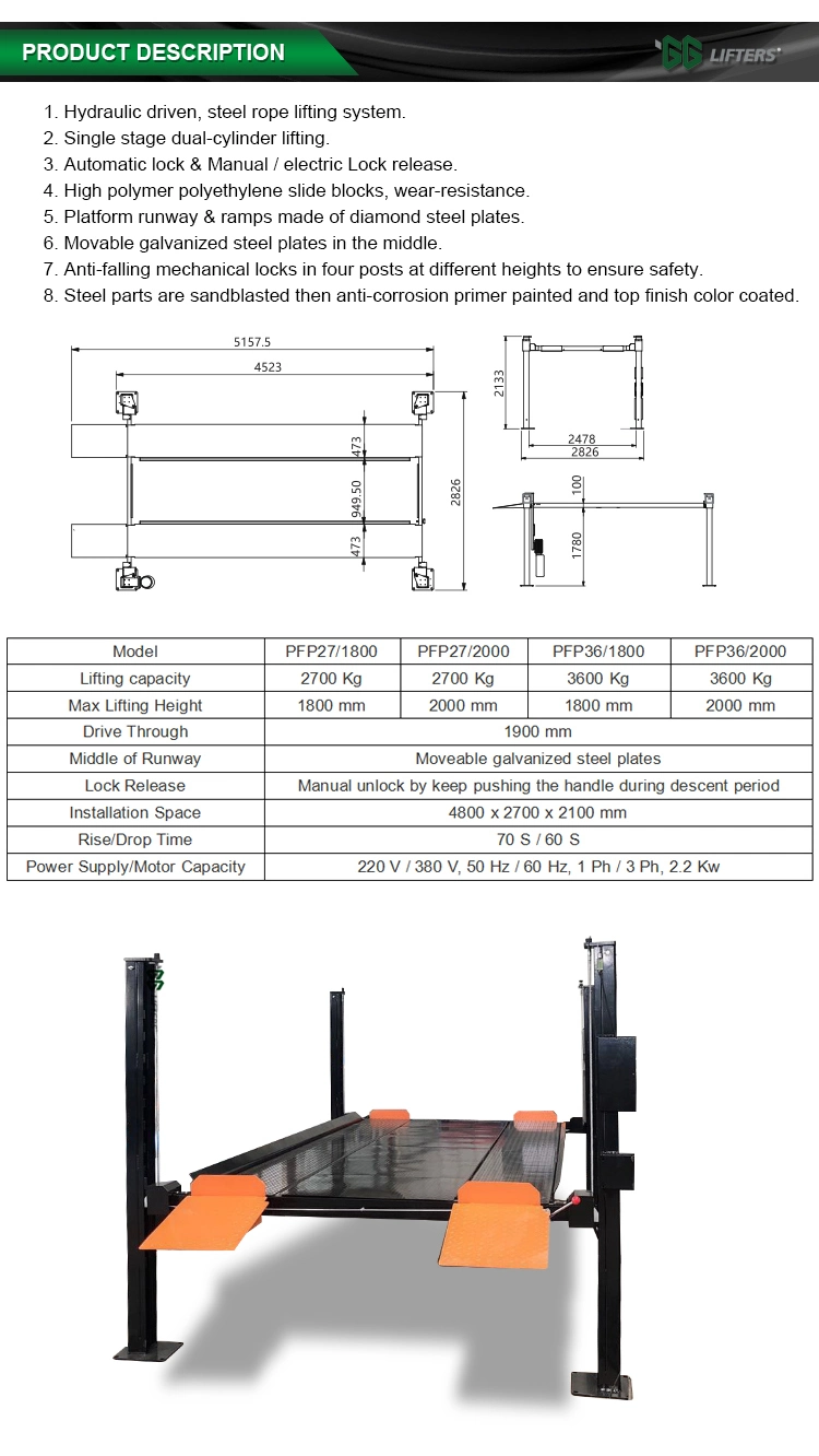 garage storage lift/car elevator parking system