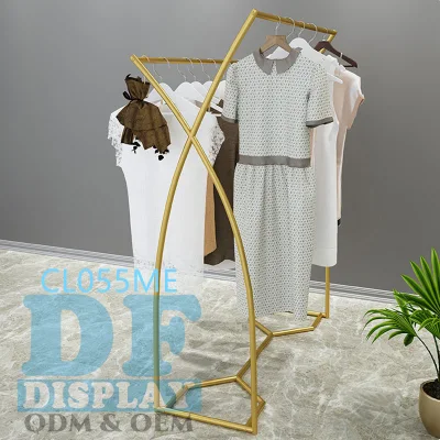 Shop Furniture Garment Display Modern Gold Clothes Rack Retail Display Clothes Shelf Freestanding Garment Rack Store Fixture